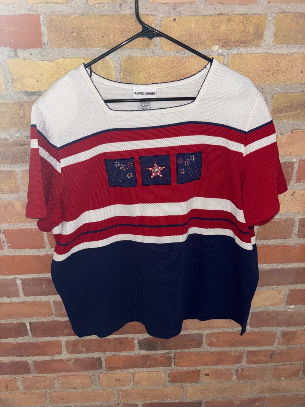 Alfred Dunner Red White & Blue Patriotic Top